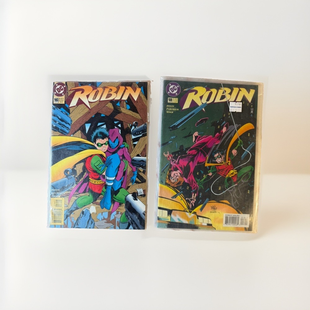 Robin #16 & #18 Direct Edition Lot of 2 Chuck Dixon Tom Grummett DC w/ bag board